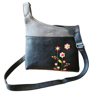 ESPE Gardenia Vegan Leather Boho Crossbody Hippie Messenger Bag.